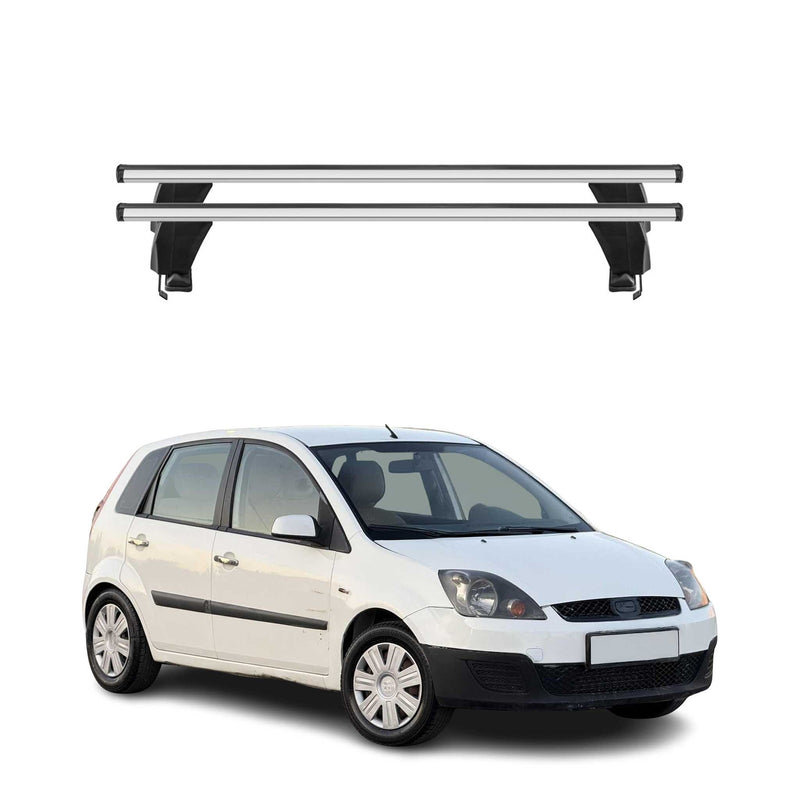 Menabo Barres de toit transversales pour ford Fiesta V 2002-2008 Porte-Bagage en Alu lisse Argent 5Dr 2x TÜV