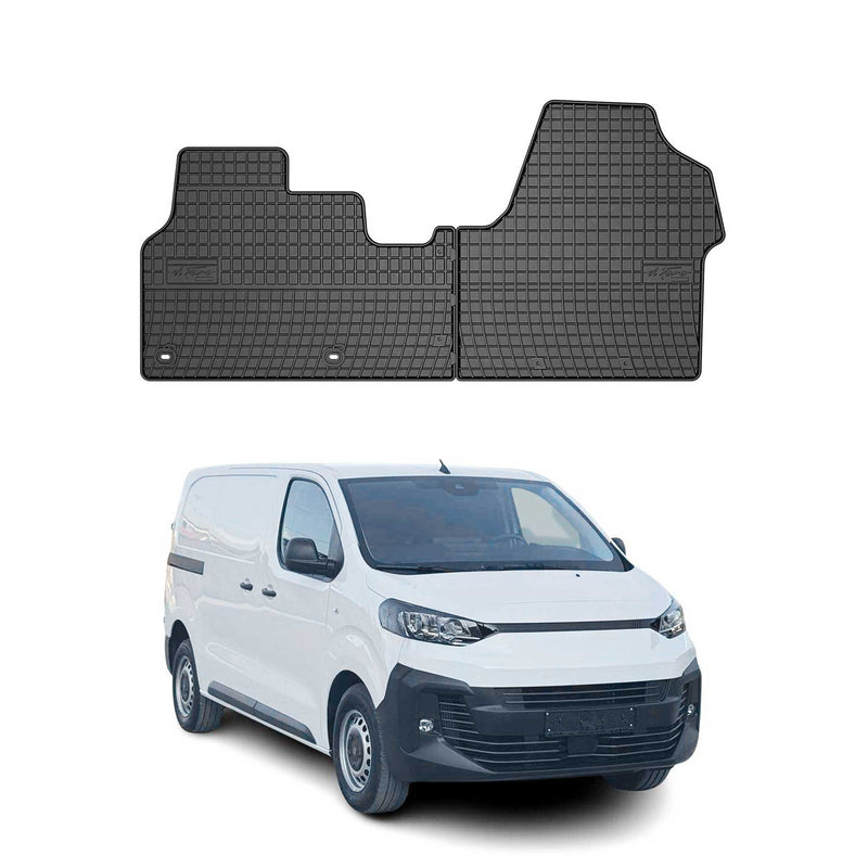 Tapis de Sol pour Fiat Scudo 2016-2025 Convient à 1ème rangée Noir Caoutchouc