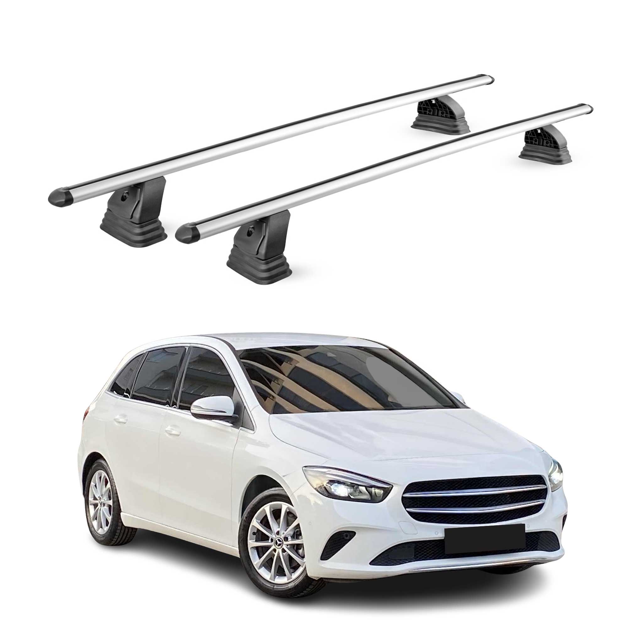 Barres de toit transversales Alu pour Mercedes Classe B W247 2019-2026 Gris 2Pcs