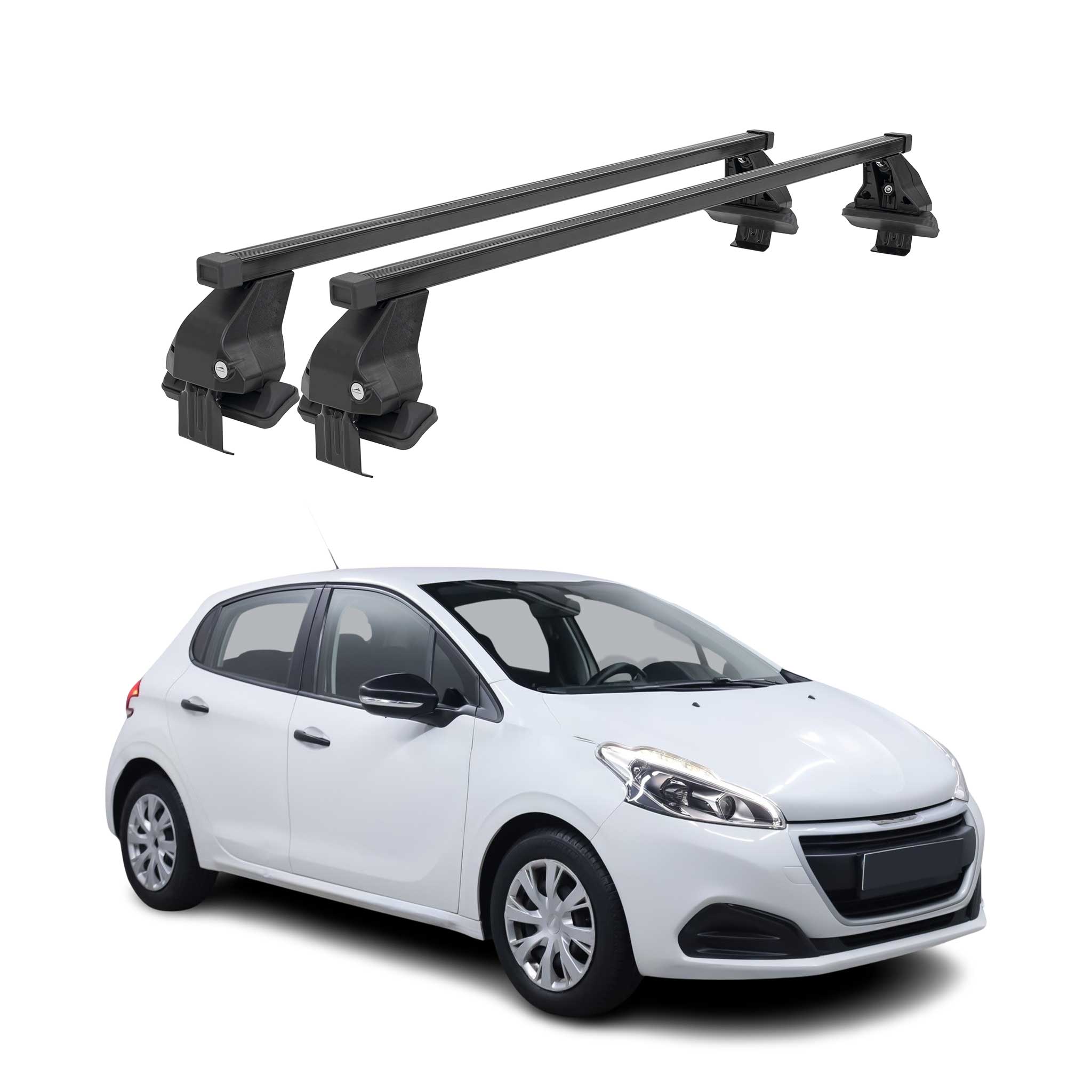 Barres Transversales Menabo pour Peugeot 208 2012-2015 Noir
