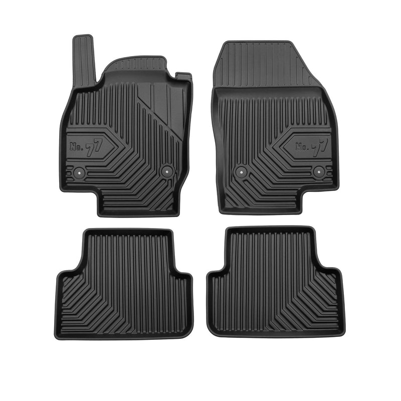 Tapis de Sol de Voiture pour VW T-Cross 2018-2025 TPE Antidérapant Noir 4Pcs