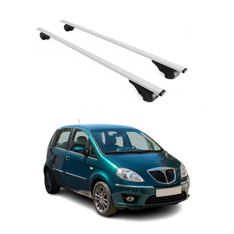 Barres de toit Transversales pour Lancia Musa 2004-2012 Fer Argent