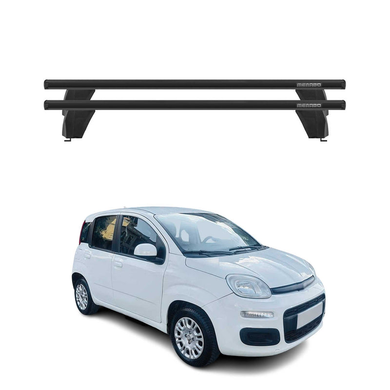Menabo Barres de toit Transversales pour Fiat Panda III 2015-2025 Alu Noir