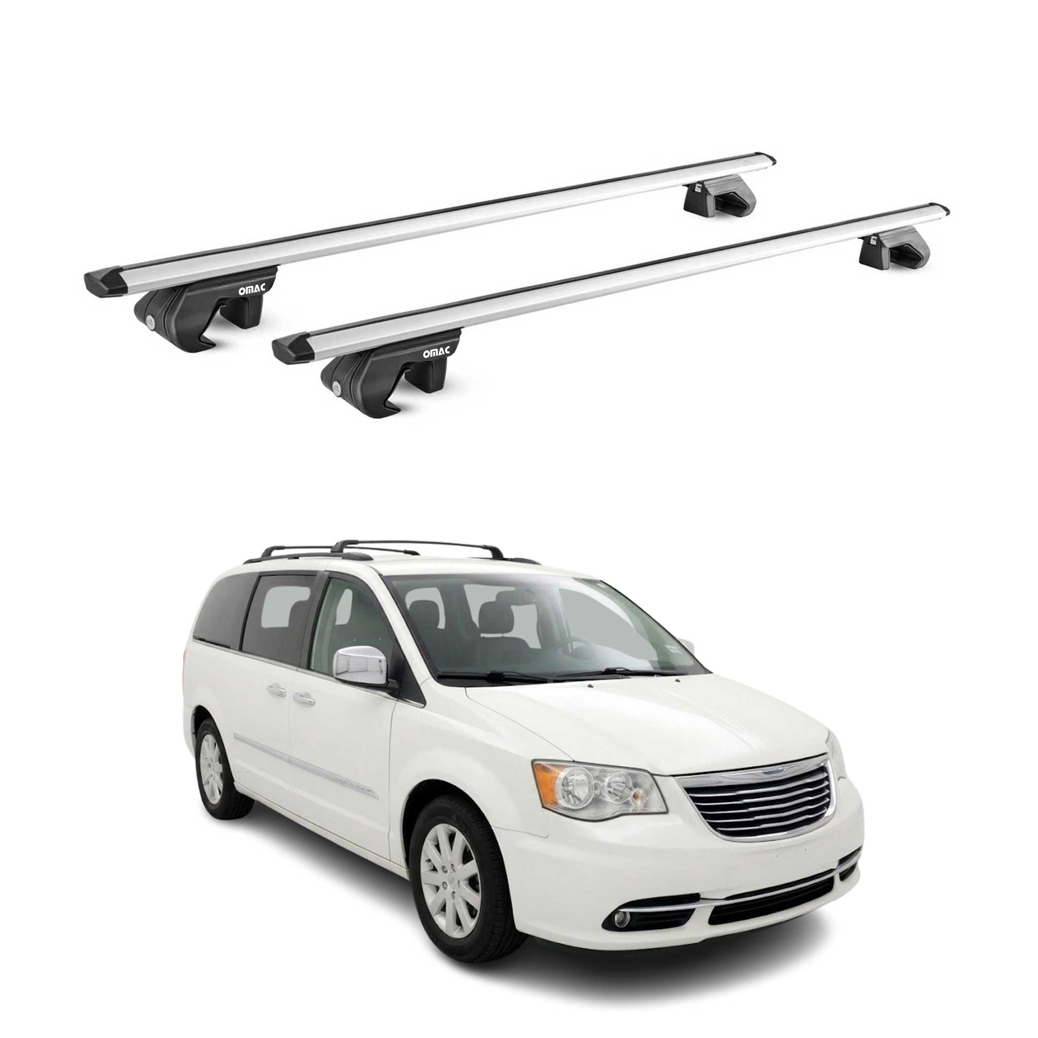 Barres de toit transversales ABE pour Chrysler Grand Voyager 2011-2016 Gris 2x