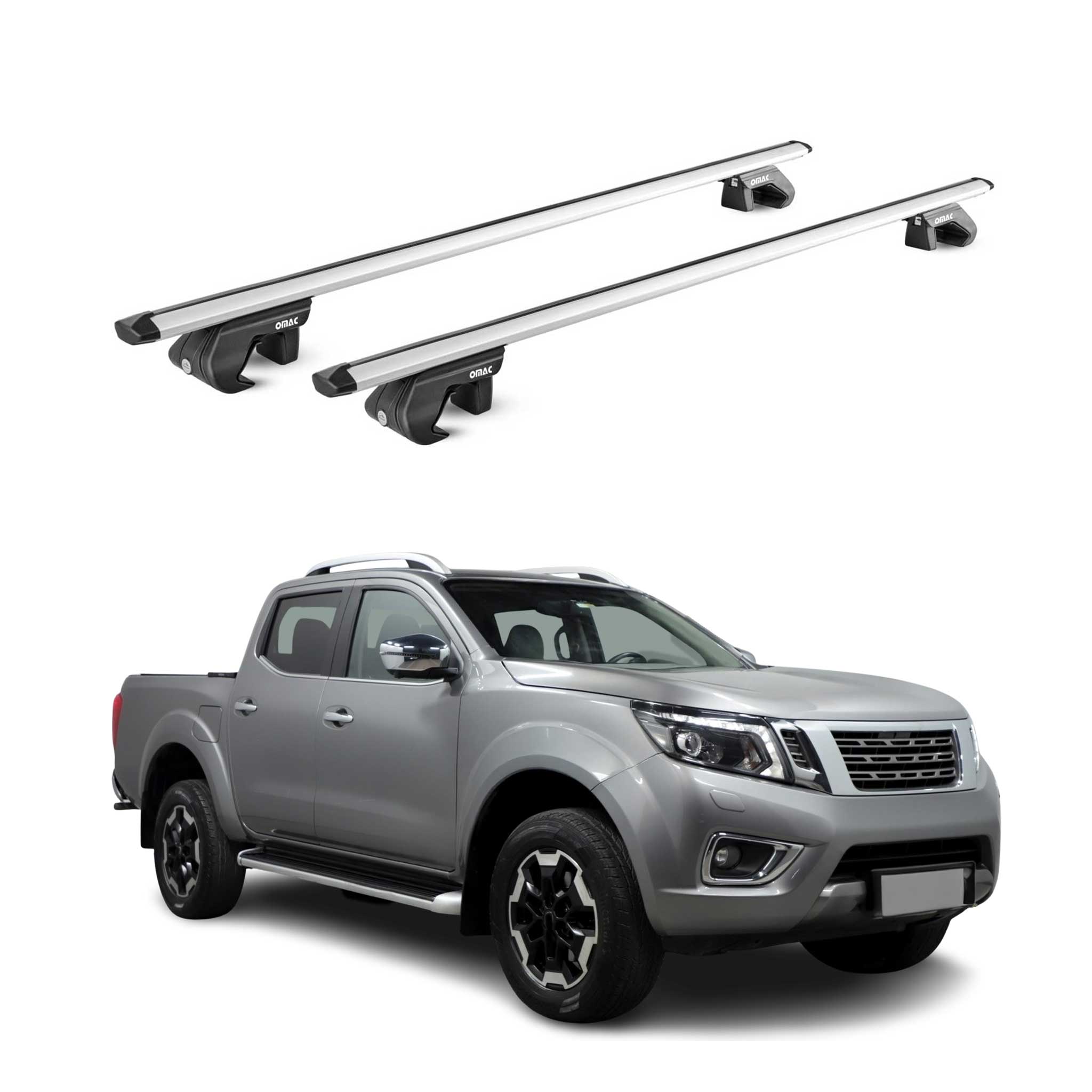 Barres de toit transversales pour Nissan Navara D23 2015-2023 4P Alu Gris 2x ABE