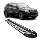 Marchepieds Latéraux pour Mercedes Classe M W164 2006-2011 Aluminium Gris Noir