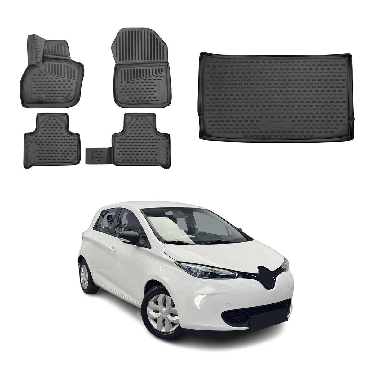 OMAC Kit Tapis de Sol et Coffre pour Renault Zoe 2012-2024