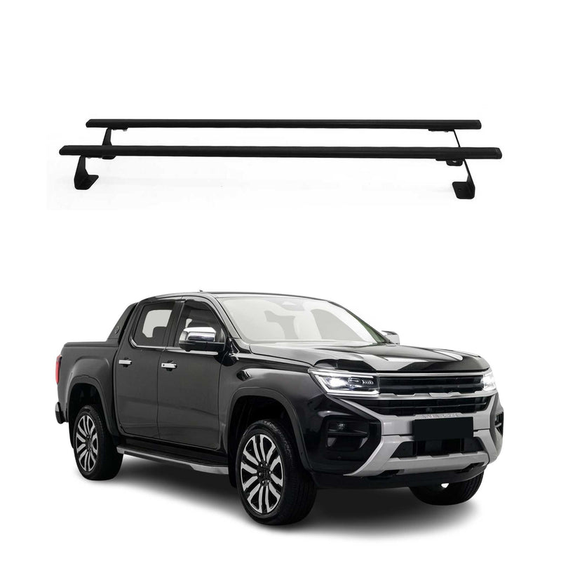Barres de toit transversales pour VW Amarok 2023-2025 Acier Noir 2Pcs