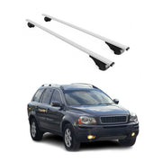 Barres de toit Transversales pour Volvo XC90 I 2002-2014 Fer Argent
