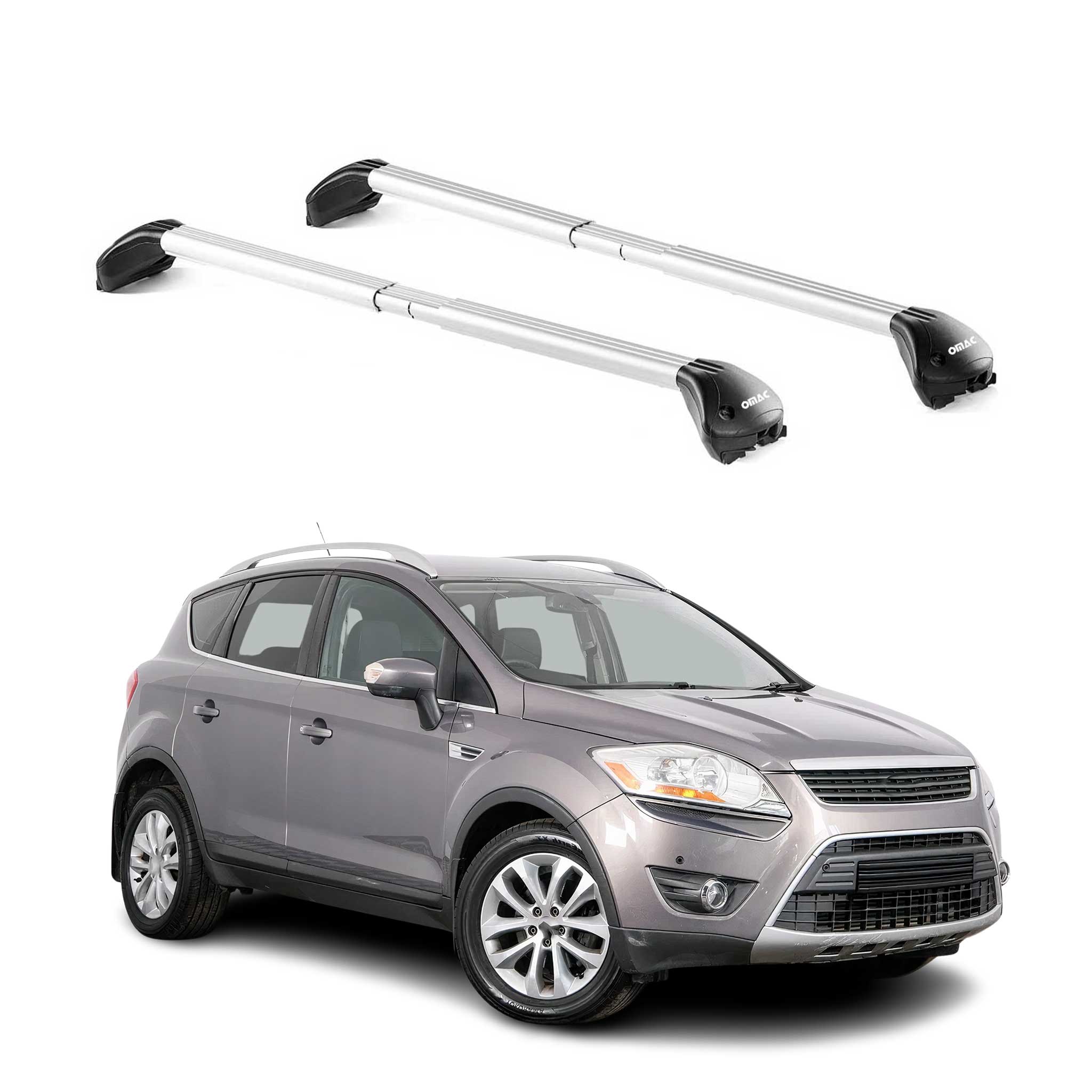 Barres de toit transversales pour Ford Kuga I 2008-2012 Gris Alu Argenté 2x ABE
