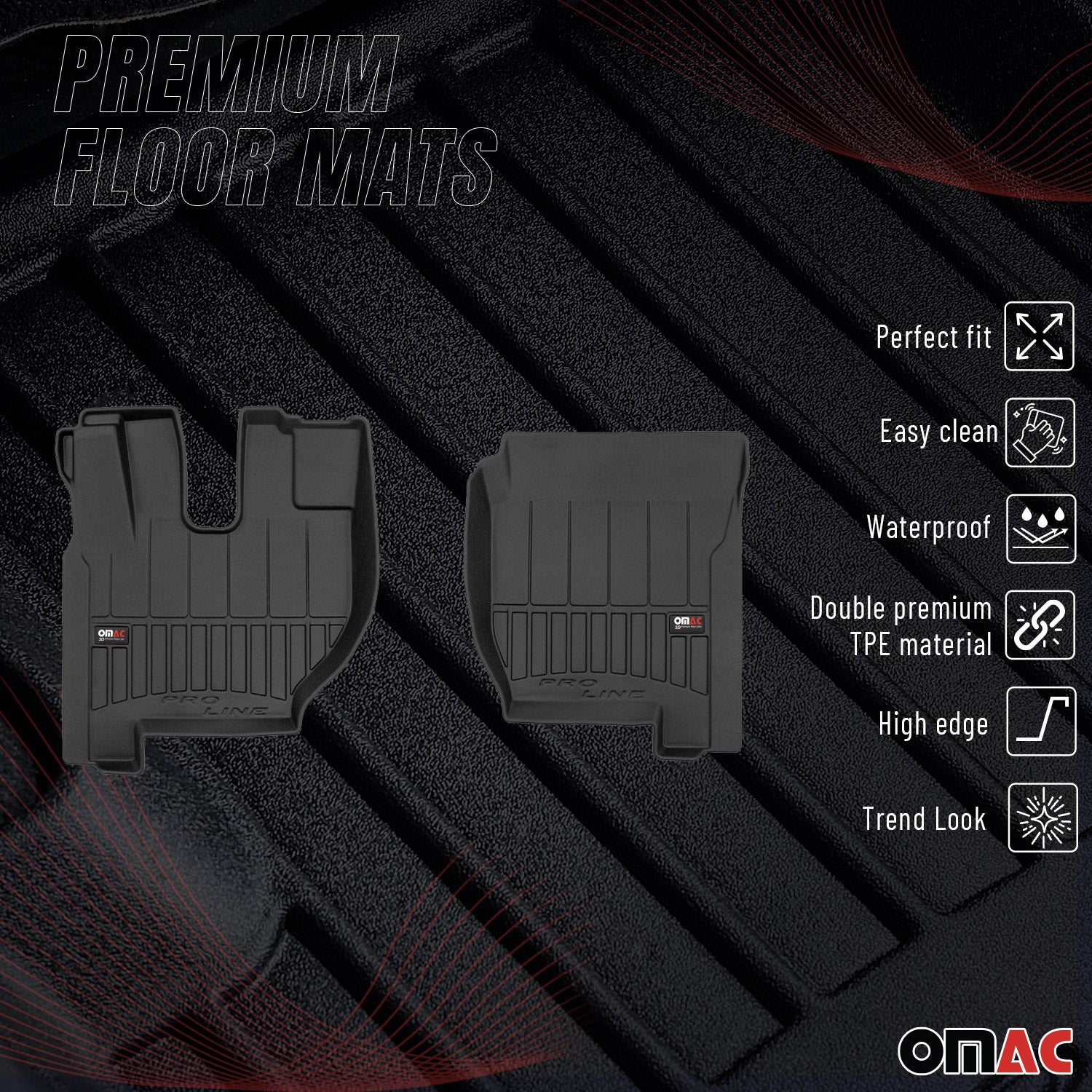 Tapis de Sol pour Volvo FH 2012-2026 Caoutchouc TPE Noir