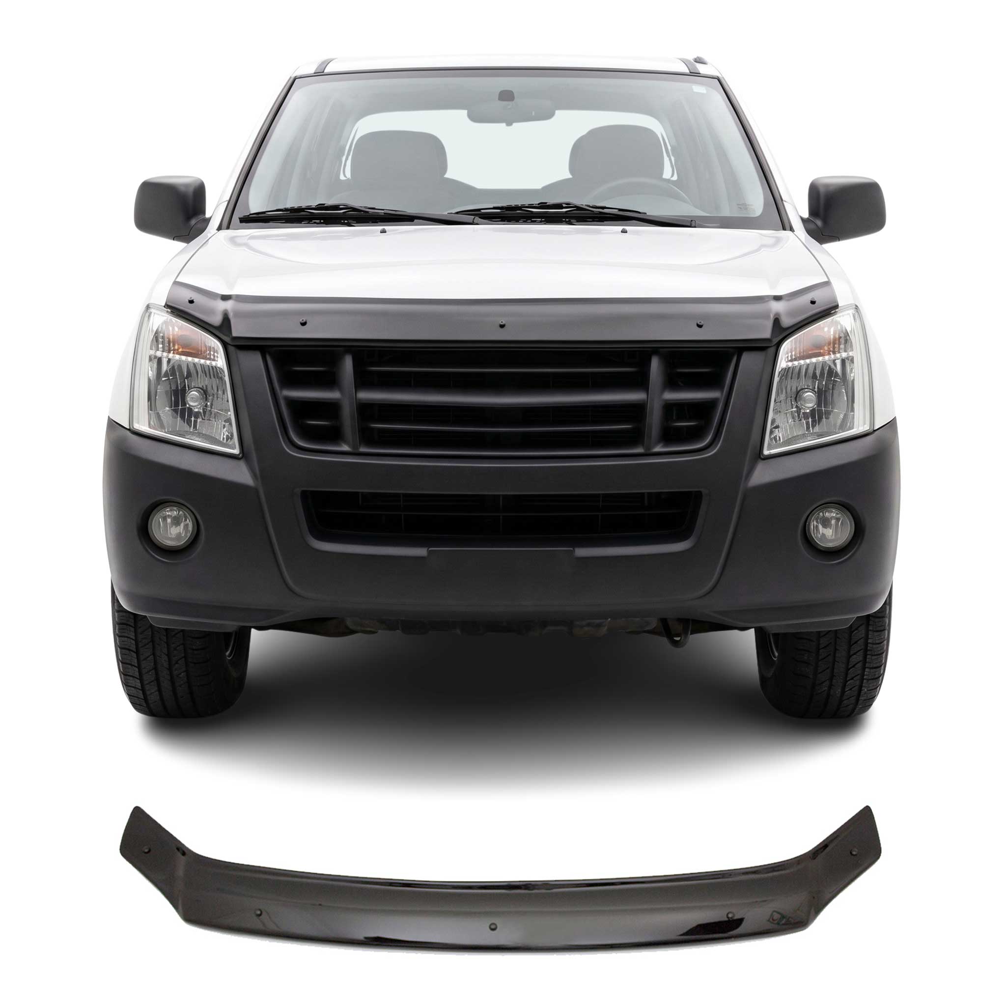 Deflecteurs d'air capot de voiture pour Isuzu D-Max 2005-2012 Acrylique Noir