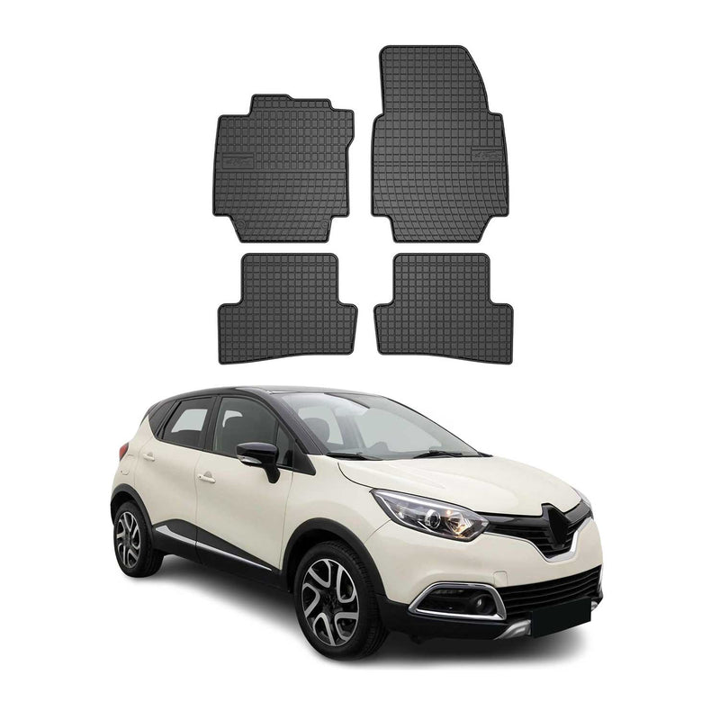 Tapis de Sol pour Renault Captur 2013-2019 Caoutchouc Noir
