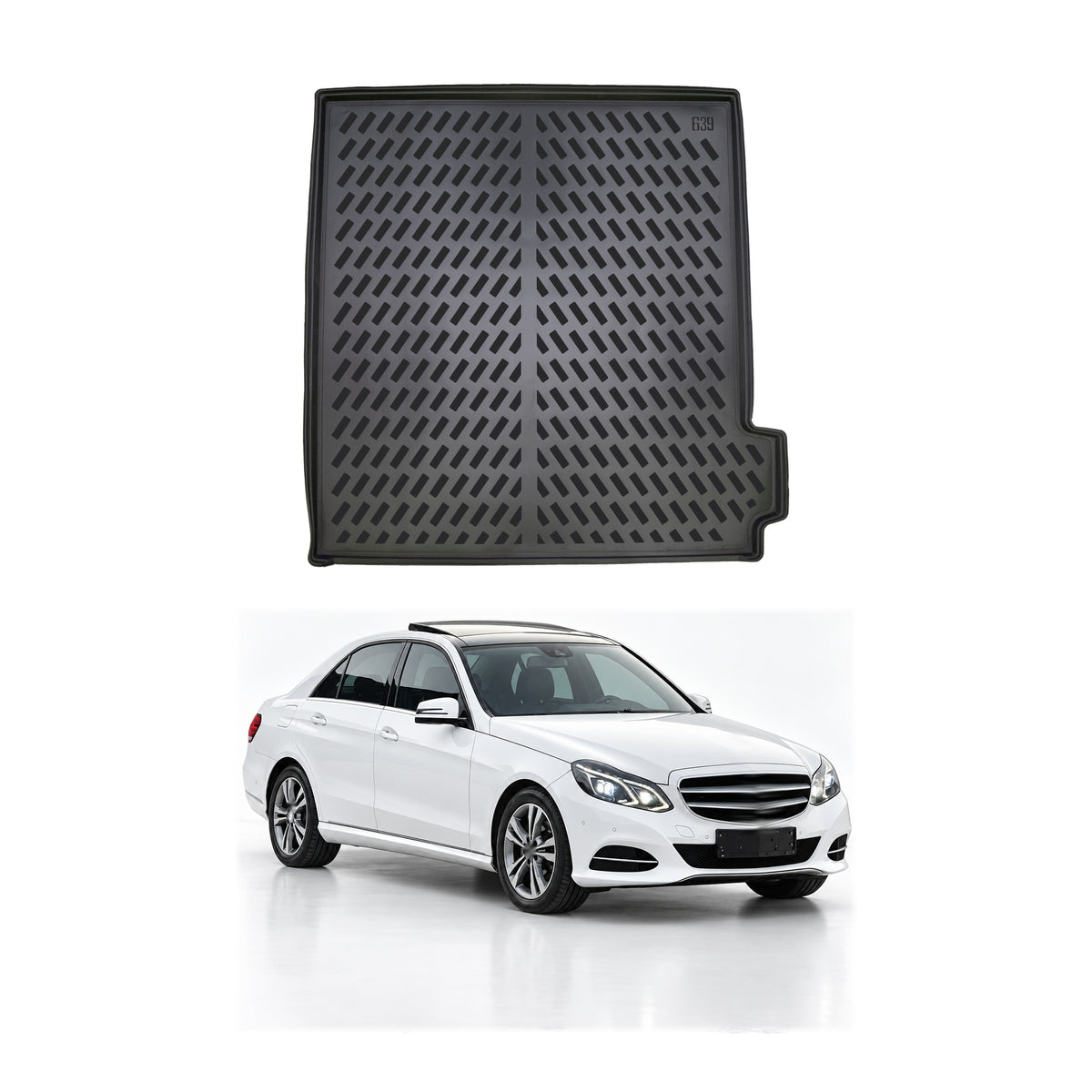 Tapis de coffre pour Mercedes-Benz Classe E W212 SW 2010-2016 Noir Caoutchouc
