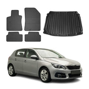 Kit Tapis de sol et coffre pour Peugeot 308 2014-2021 TPE Noir