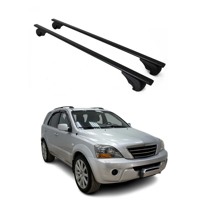 Barres de toit Transversales pour Kia Sorento 2002-2009 Fer Noir