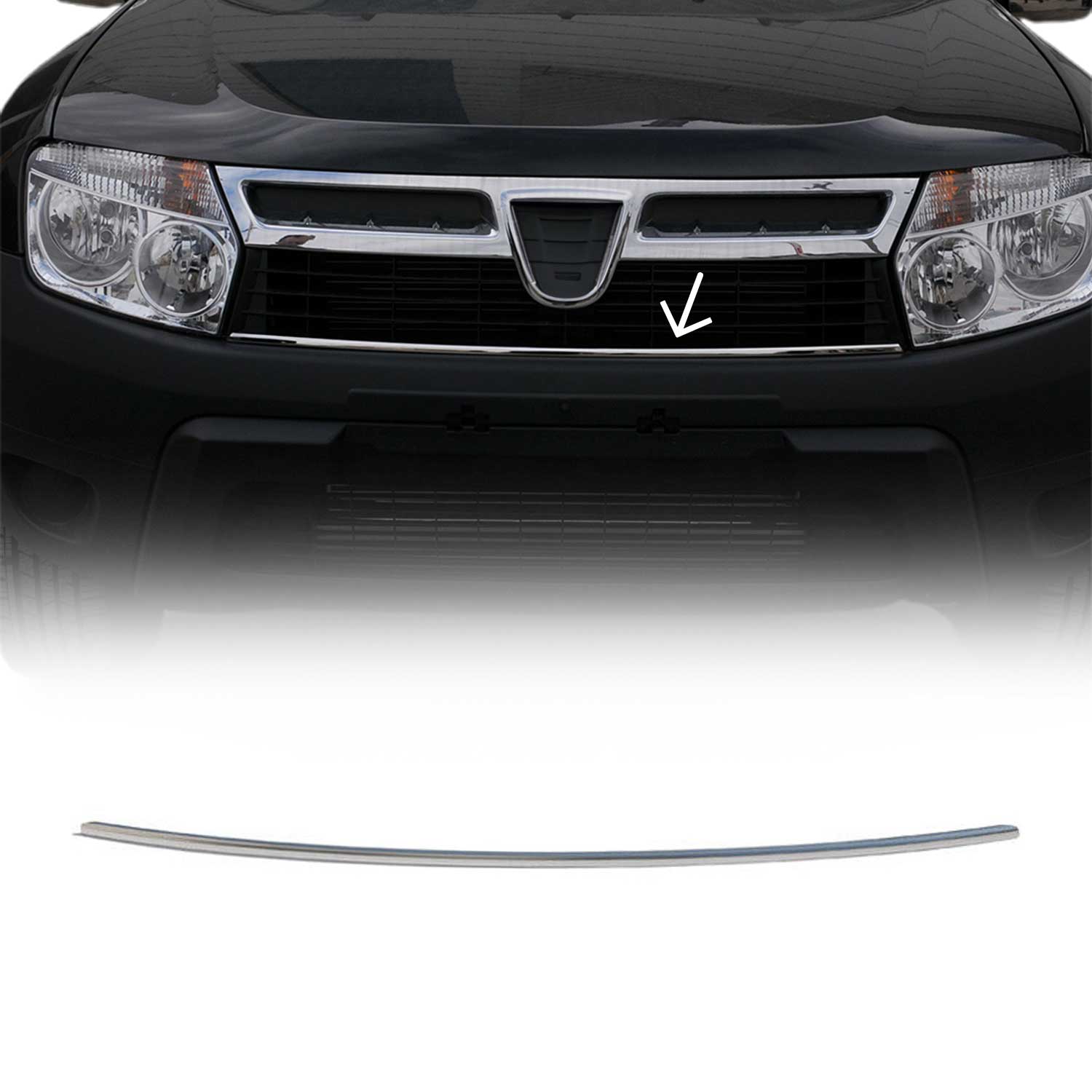 Moulure de Grille de Calandre pour Dacia Duster 2010-2012 Chromé