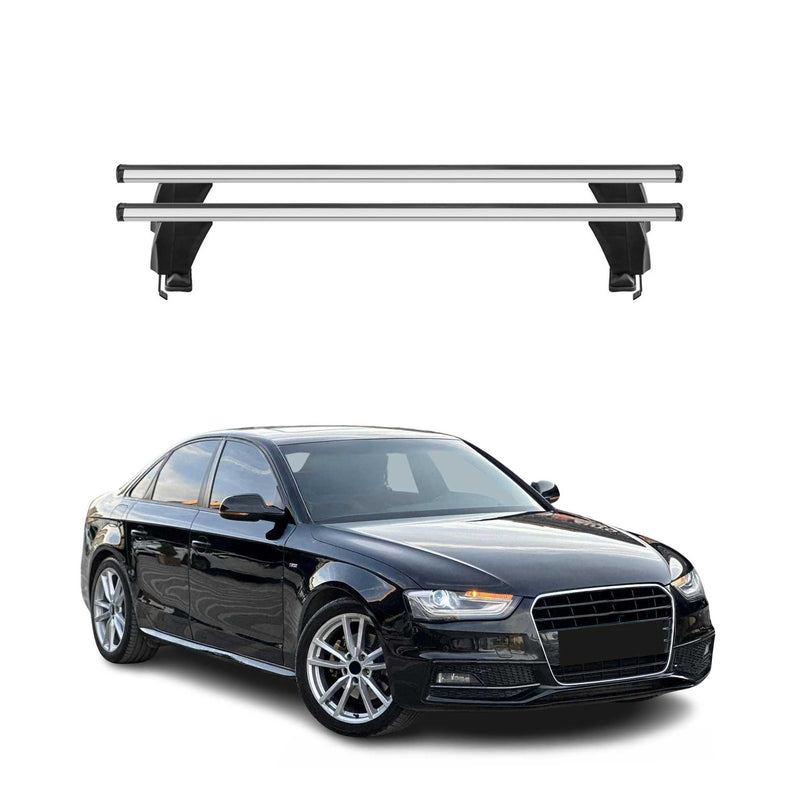 Menabo Barres de toit transversales pour Audi A4 B8 Berline 2009-12 Alu Gris 2x