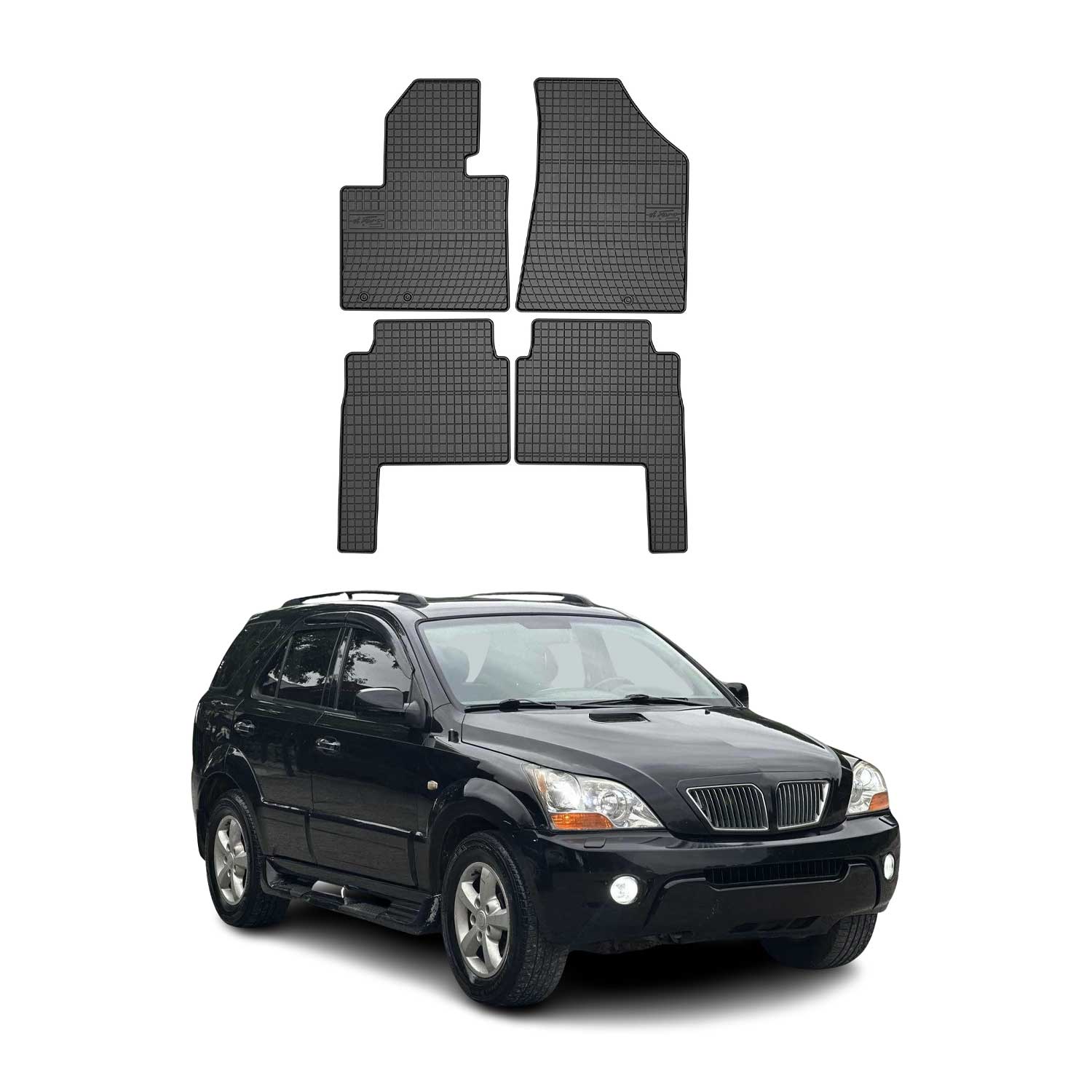 Tapis de Sol pour Kia Sorento 2009-2012 Caoutchouc Noir