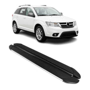 Marchepieds Latéraux pour Fiat Freemont 2011-2016 Aluminium Gris Noir 2Pcs