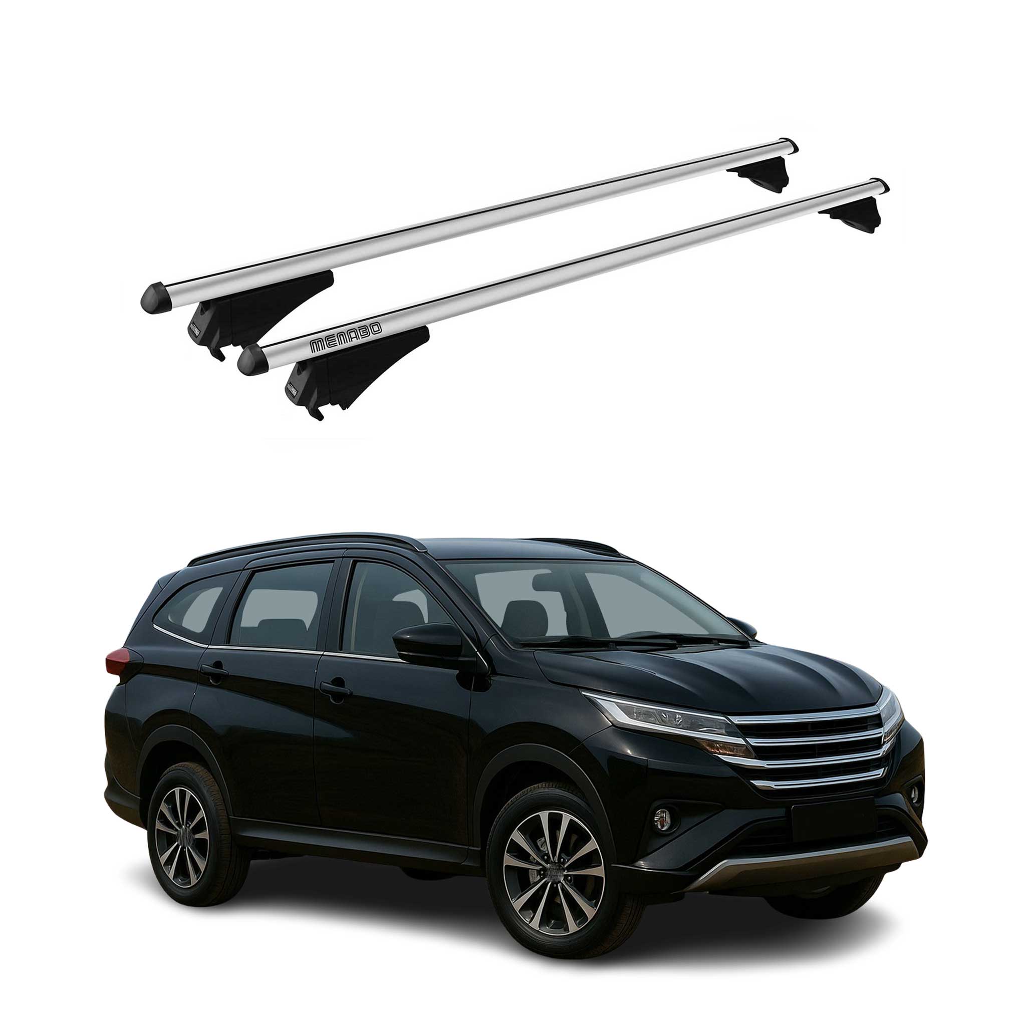 Tiger Barres de toit transversales pour Daihatsu Terios 2017-2026 Alu Gris 2x