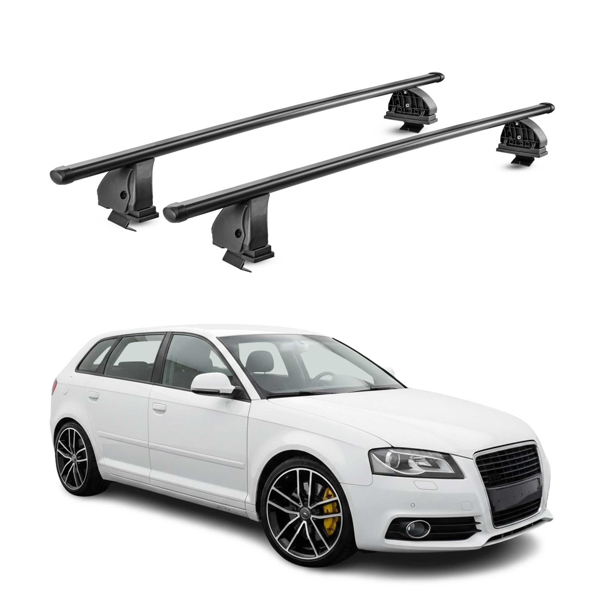 Barres de toit transversales acier pour Audi A3 8PA Sportback 2005-2013 Noir 2x