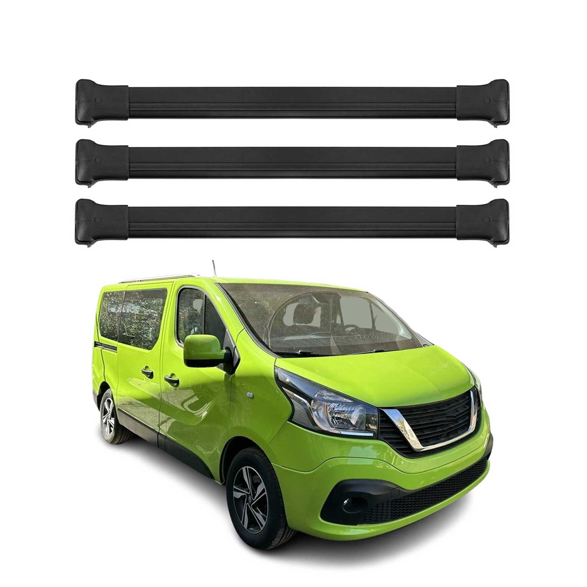 OMAC Barres de toit en aluminium pour Nissan NV300 2016-2021 Noir 3x TÜV