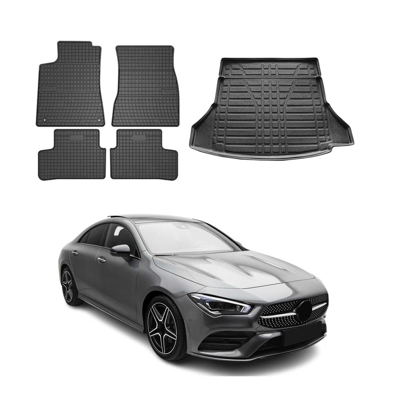 Kit Tapis de sol et coffre pour Mercedes CLA C118 2019-2025 TPE Noir