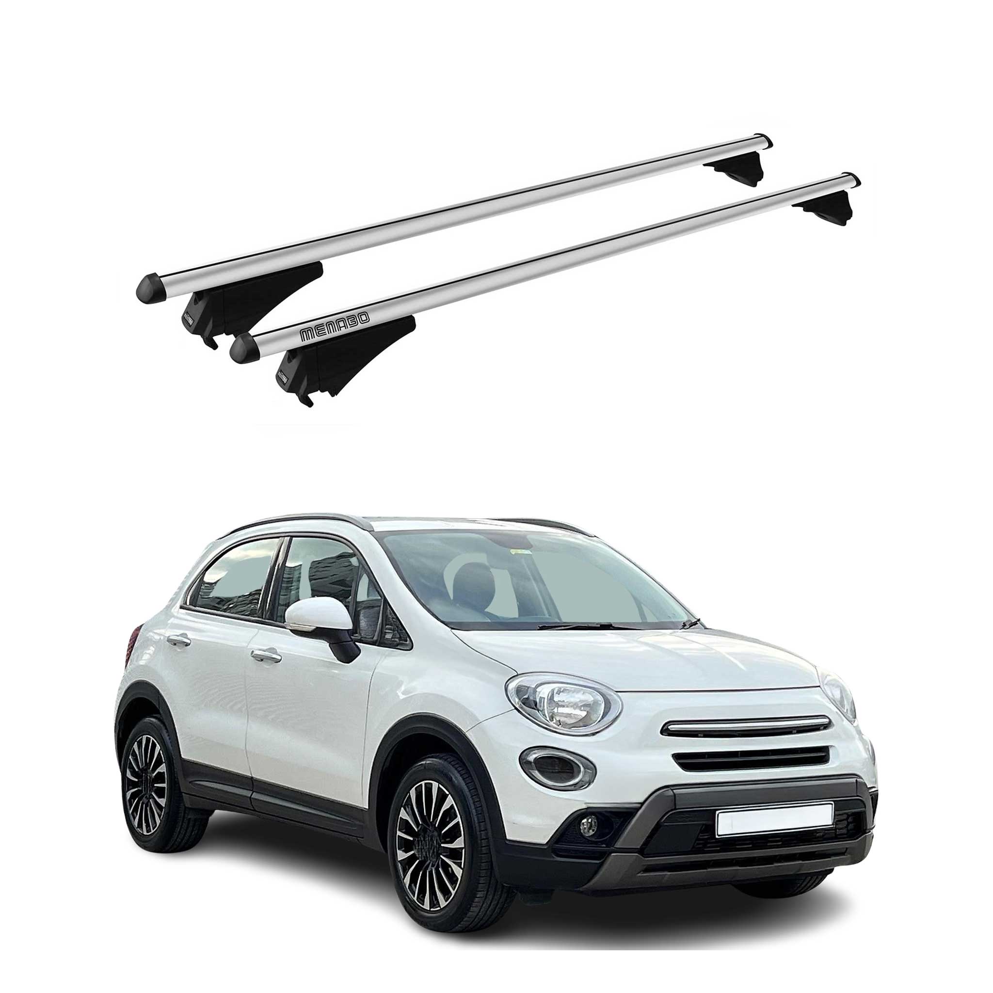Tiger Barres de toit transversales pour Fiat 500X 2015-2024 Gris Aluminium 2x