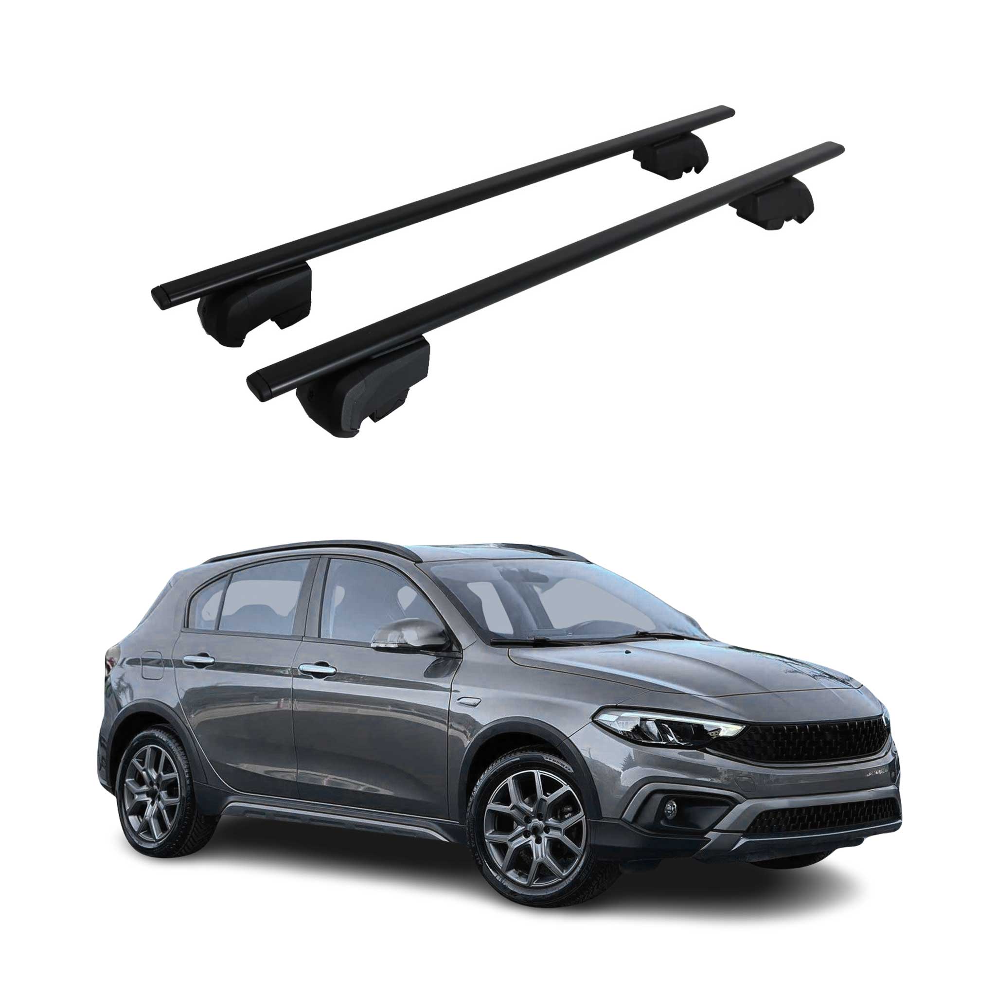 Barres de toit Transversales pour Fiat Tipo/Tipo Cross 2015-2026 ABE Fer 2x