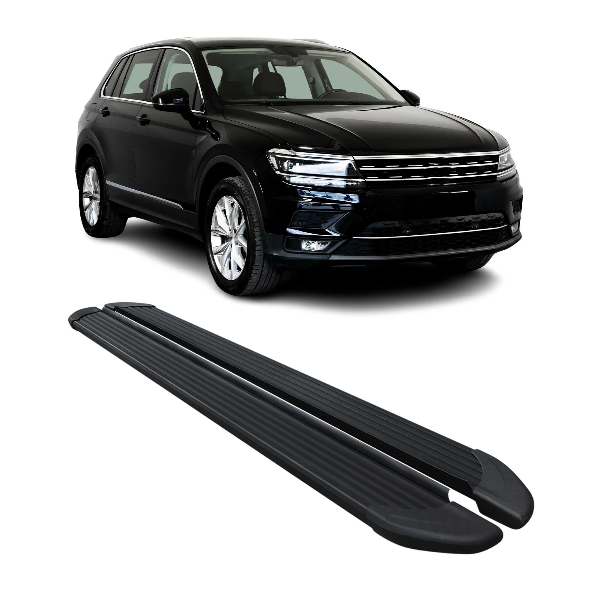 Marchepieds Latéraux pour VW Tiguan Allspace 2016-2023 Noir Aluminium 2Pcs