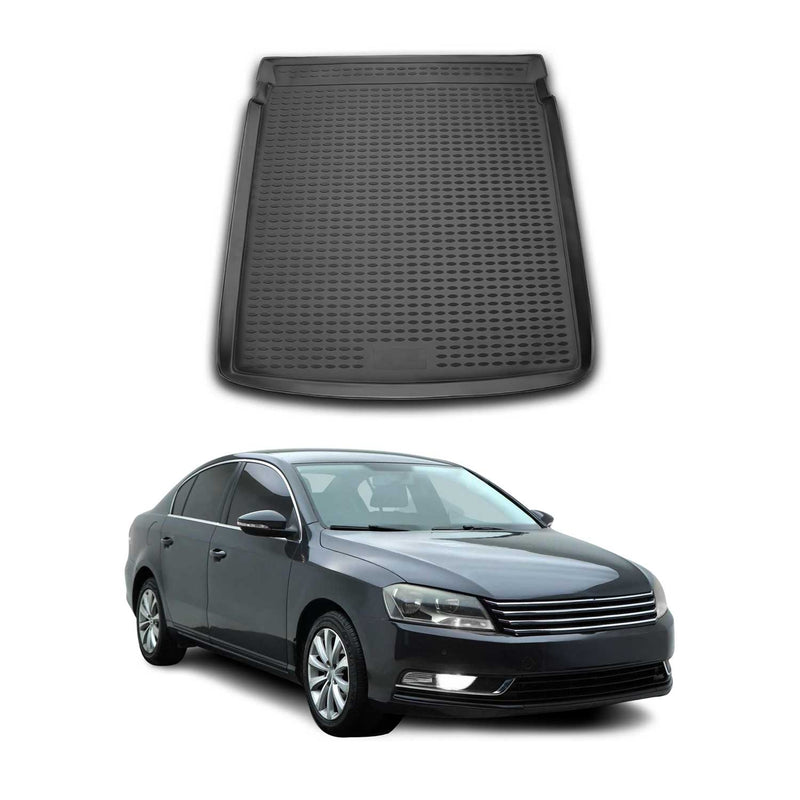 OMAC Tapis de coffre pour Volkswagen Passat B7 Berline 2010-2014 Noir