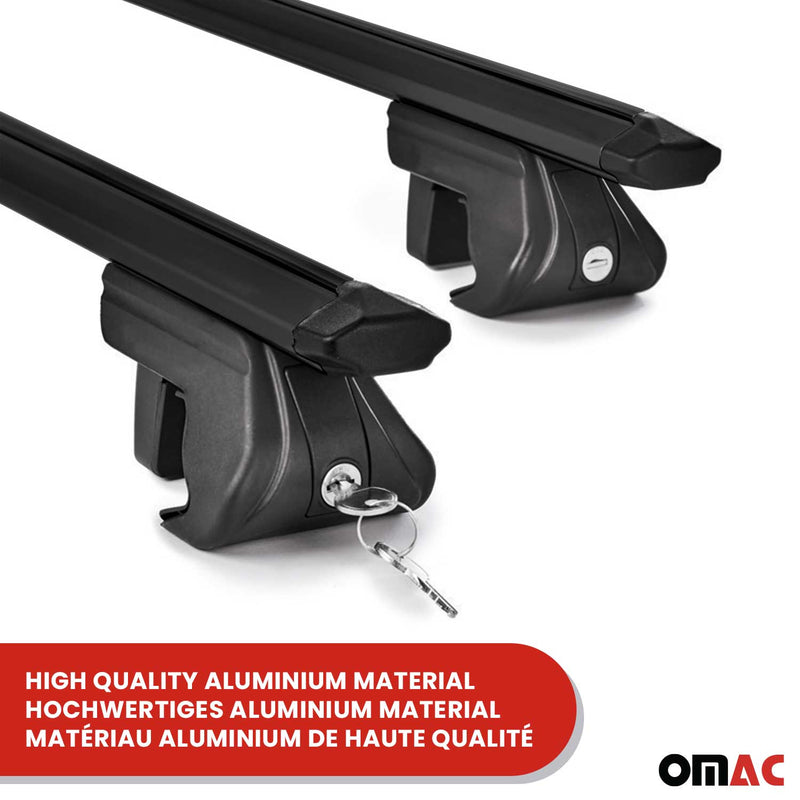 Barres de toit transversales pour Jeep Grand Cherokee WJ 1999-04 Alu Noir 2x ABE