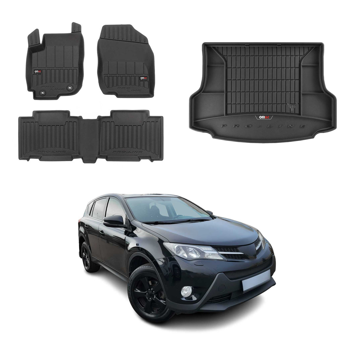 OMAC Kit Tapis de Sol et Coffre pour Toyota RAV4 2013-2018