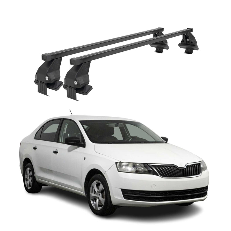 Barres Transversales Menabo pour Skoda Rapid 2012-2019 Noir