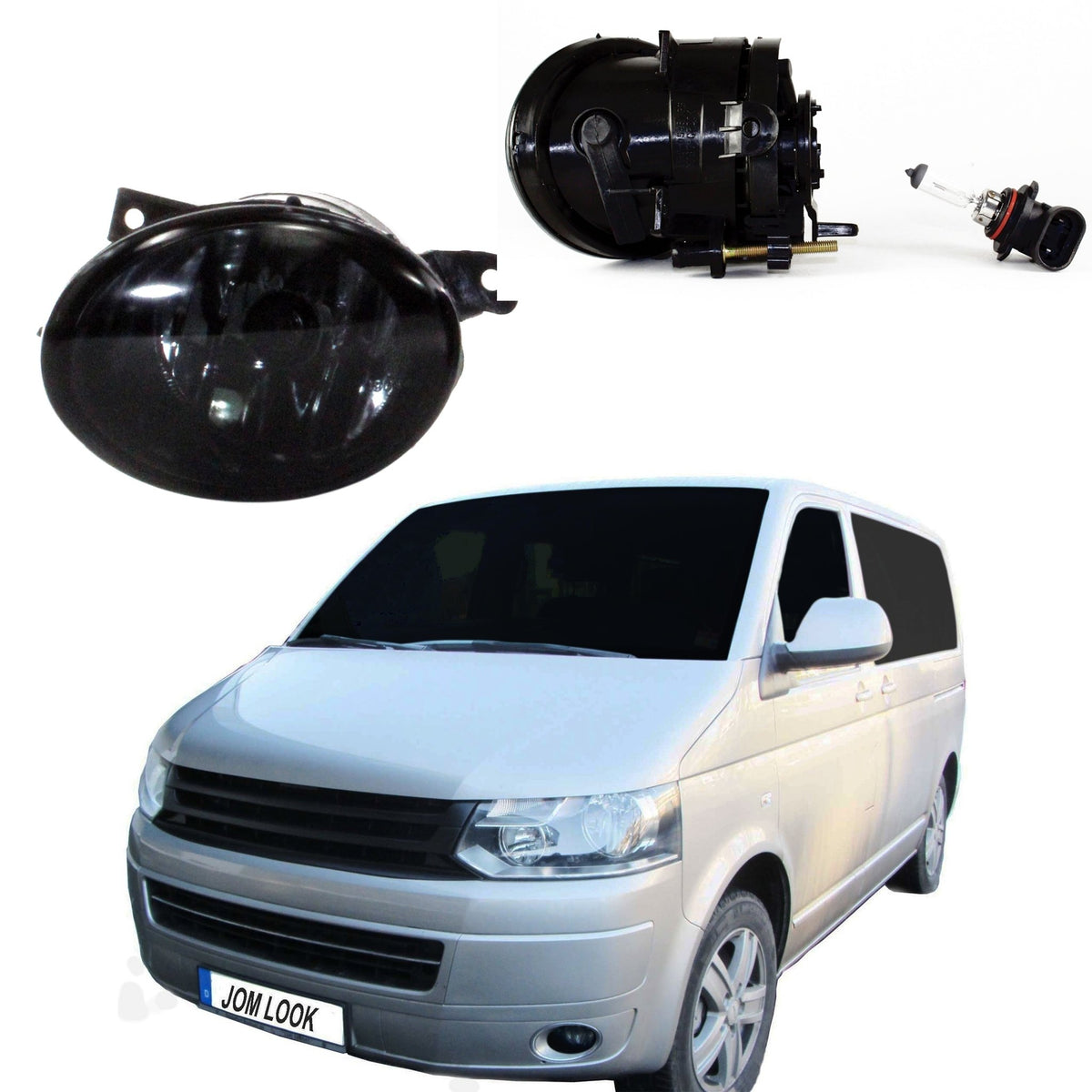 JOM Feux Antibrouillard pour VW T5 Transporter Multivan 2009-2015 smoke Noir