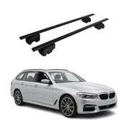 Barres de toit Transversales pour BMW Série 5 G31 Break 2017-2023 Acier Noir 2x