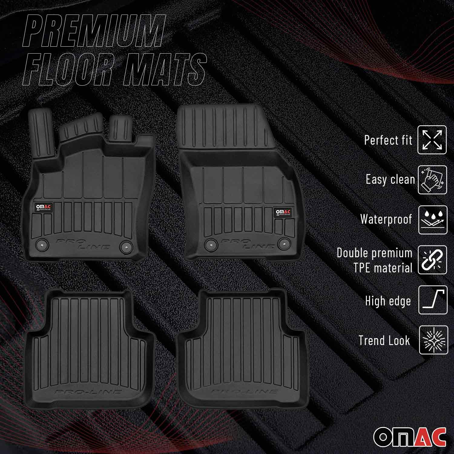OMAC Tapis de sol caoutchouc pour Audi Q3 / Q3 Sportback 2018-25 Noir Premium