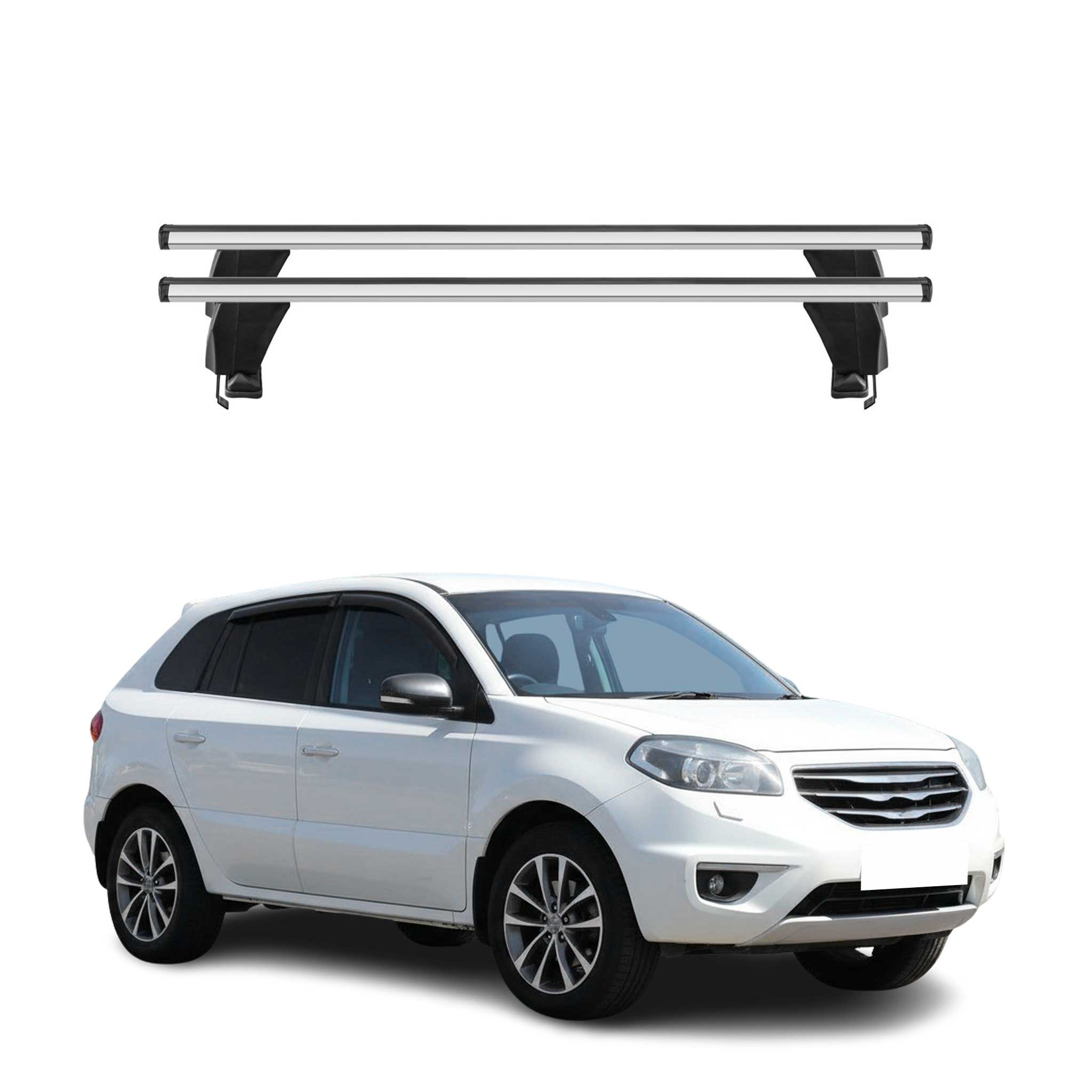 Menabo Barres de toit Transversales pour Renault Koleos 2008-2016 Gris ABE 2x