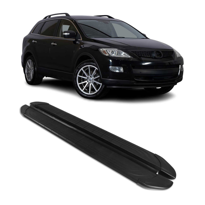 Marchepieds Latéraux pédale pour Mazda CX-9 2010-2015 2Pcs Aluminium Noir