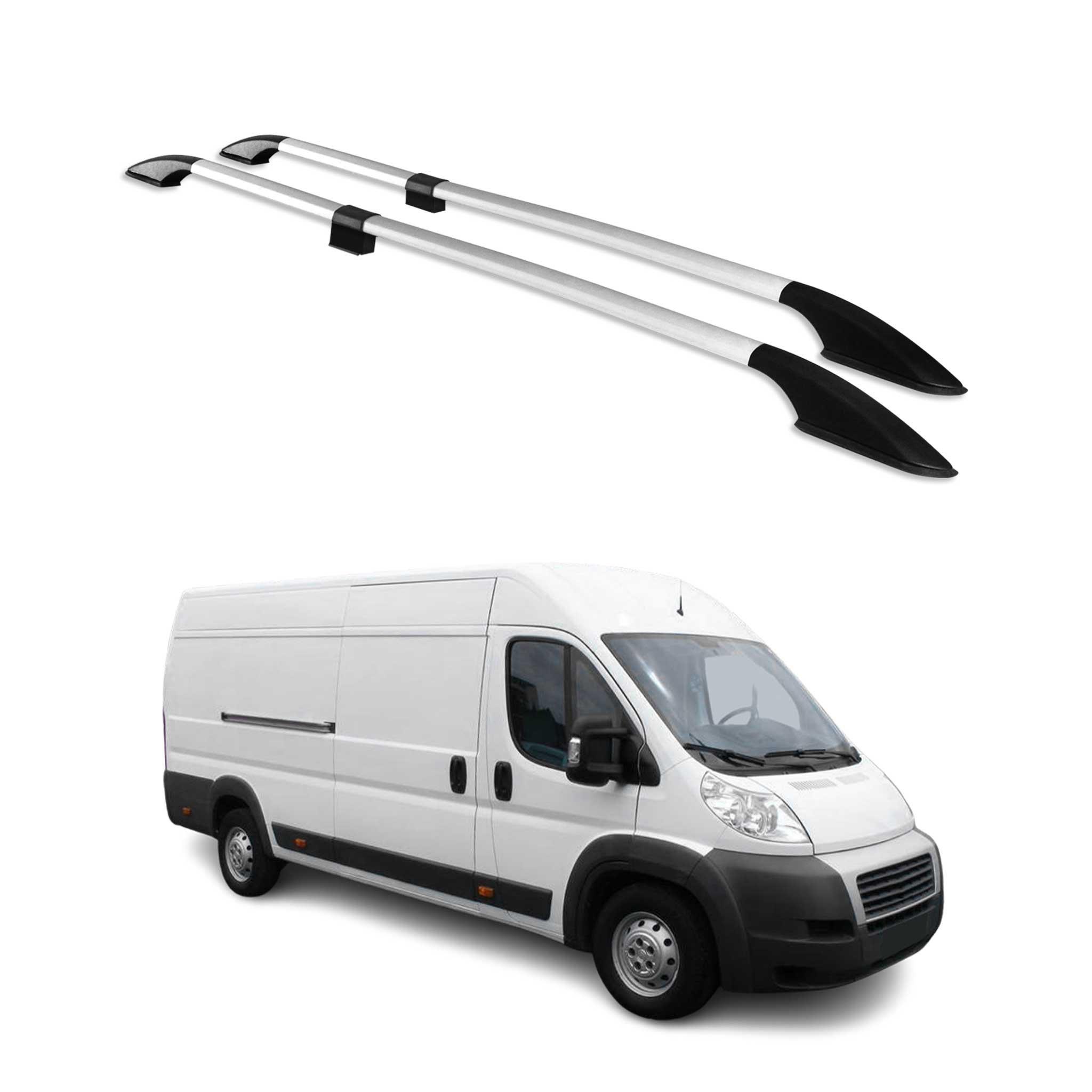 2006-2024 Peugeot Boxer II Barres de toit longitudinales  L3 H2 Alu Gris