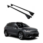Barres de toit Transversales pour VW Tiguan 2016-2023 Fer Noir