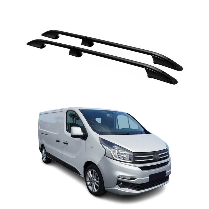 Barres de toit longitudinales pour Fiat Talento 2016-2024 L2 Long Aluminium Noir