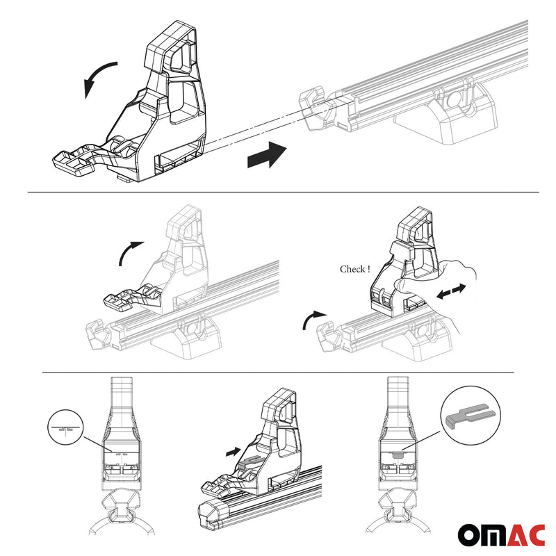 Butée Cale de chargement réglable a Verrouillage Facile pour porte-bagages 4Pcs