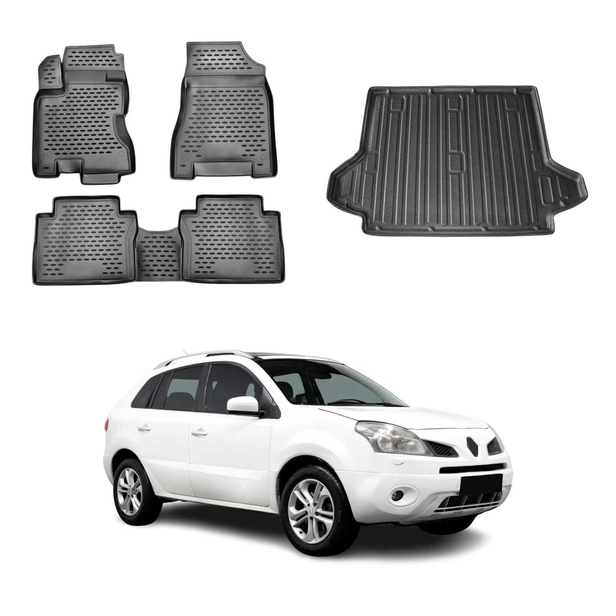 OMAC Kit Tapis de Sol et Coffre pour Renault Koleos 2008-2018