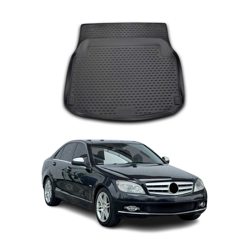 Tapis de Coffre pour Mercedes Classe C W204 2011-2014 caoutchouc TPE 3D Noir 1x