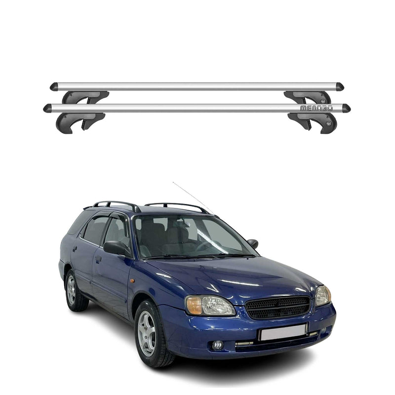 Barres de toit transversales pour Suzuki Baleno 1995-2002 90kg Alu Gris 2tlg
