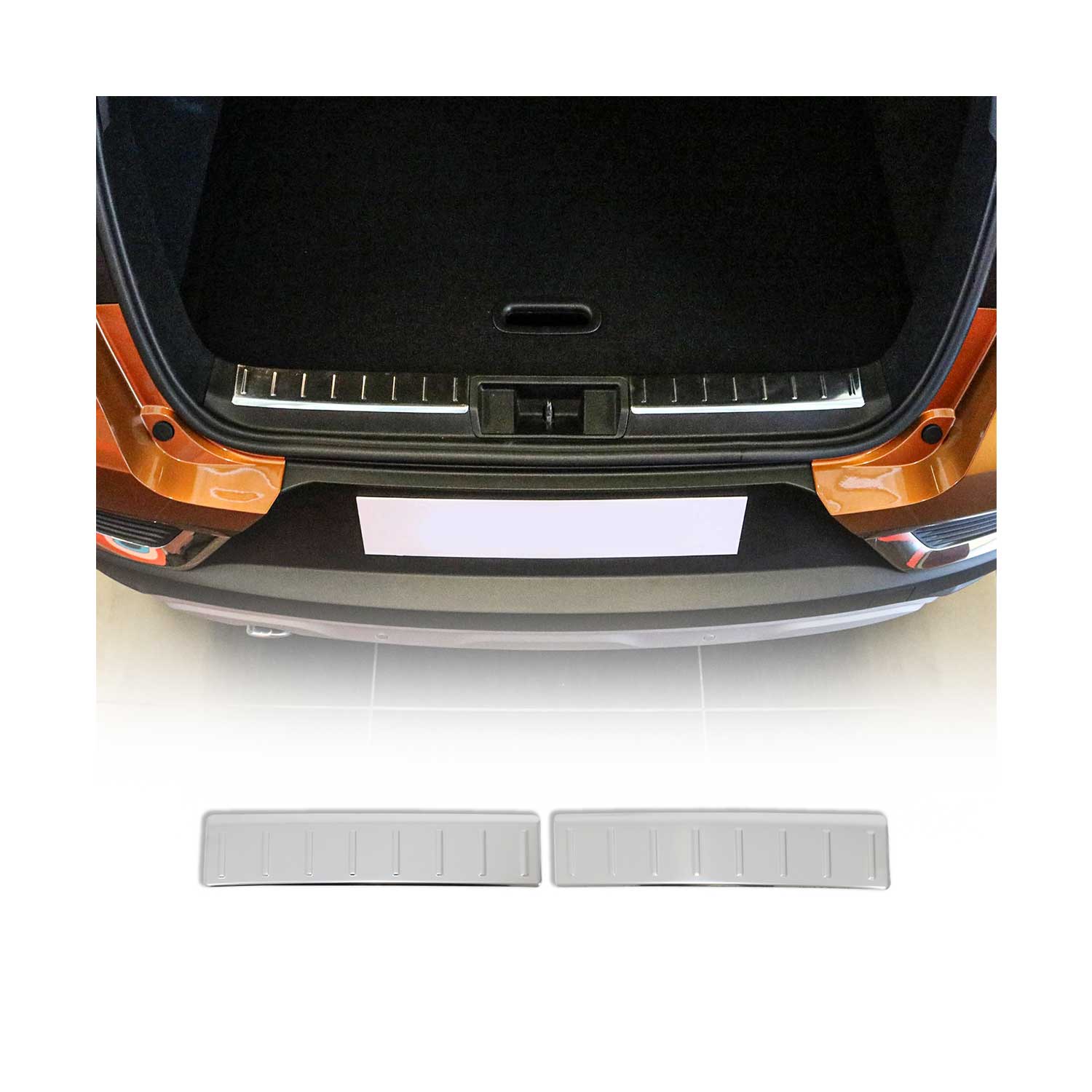 Protection de seuil de coffre pour Renault Captur 2019-2025 2Pcs en Acier Silver