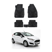 Tapis de sol pour Ford Fiesta 2008-2017 Noir 3D en Caoutchouc TPE 4Pcs