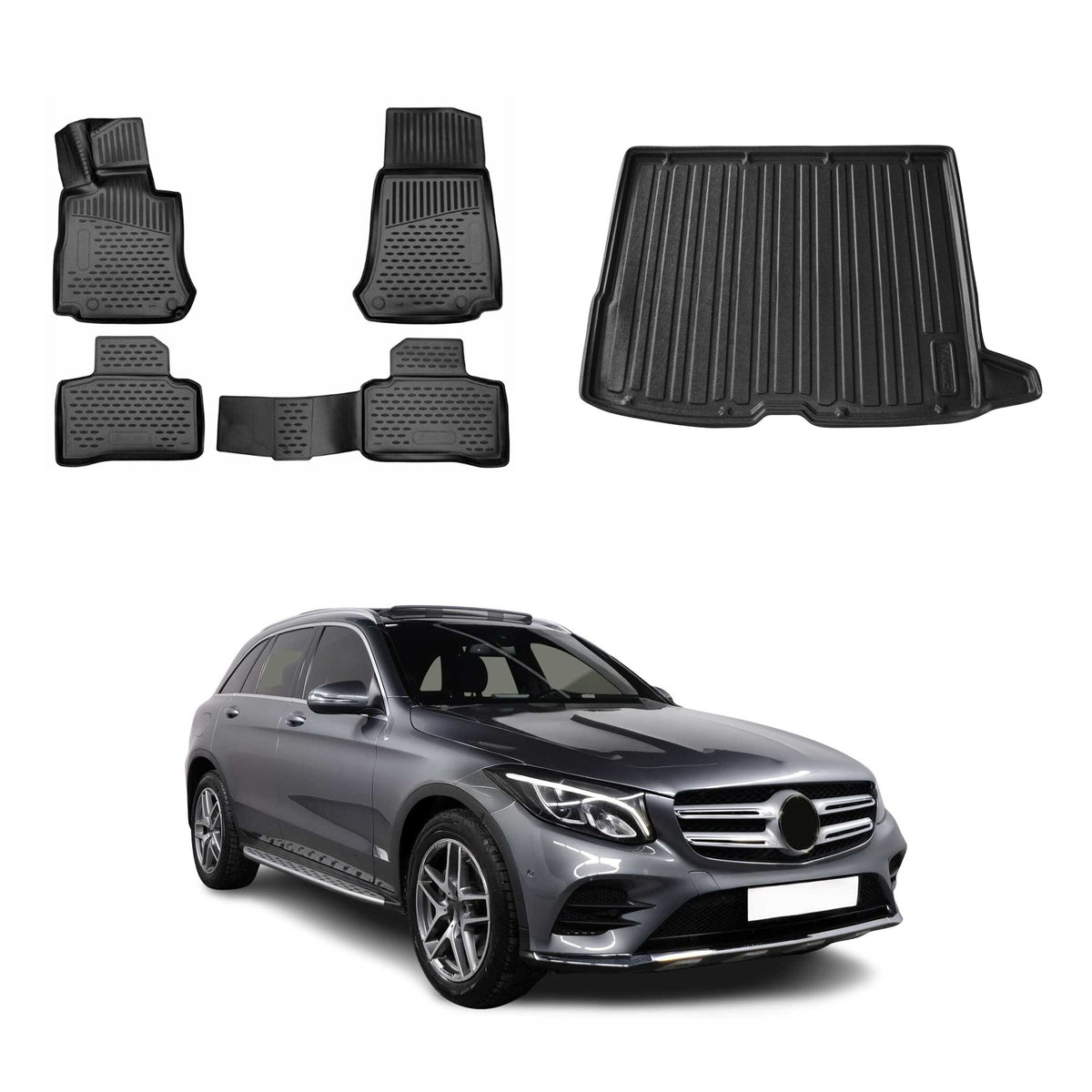 OMAC Kit Tapis de Sol et Coffre pour Mercedes GLC C253 2015-2022